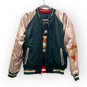 Topshop Rare Reversible Embroidered Sukajan Bomber Jacket – Size 4 (US)